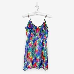Shoshanna Floral Mini Dress Size 0 Vibrant Tropical Resort Glam‎ Summer Vacation